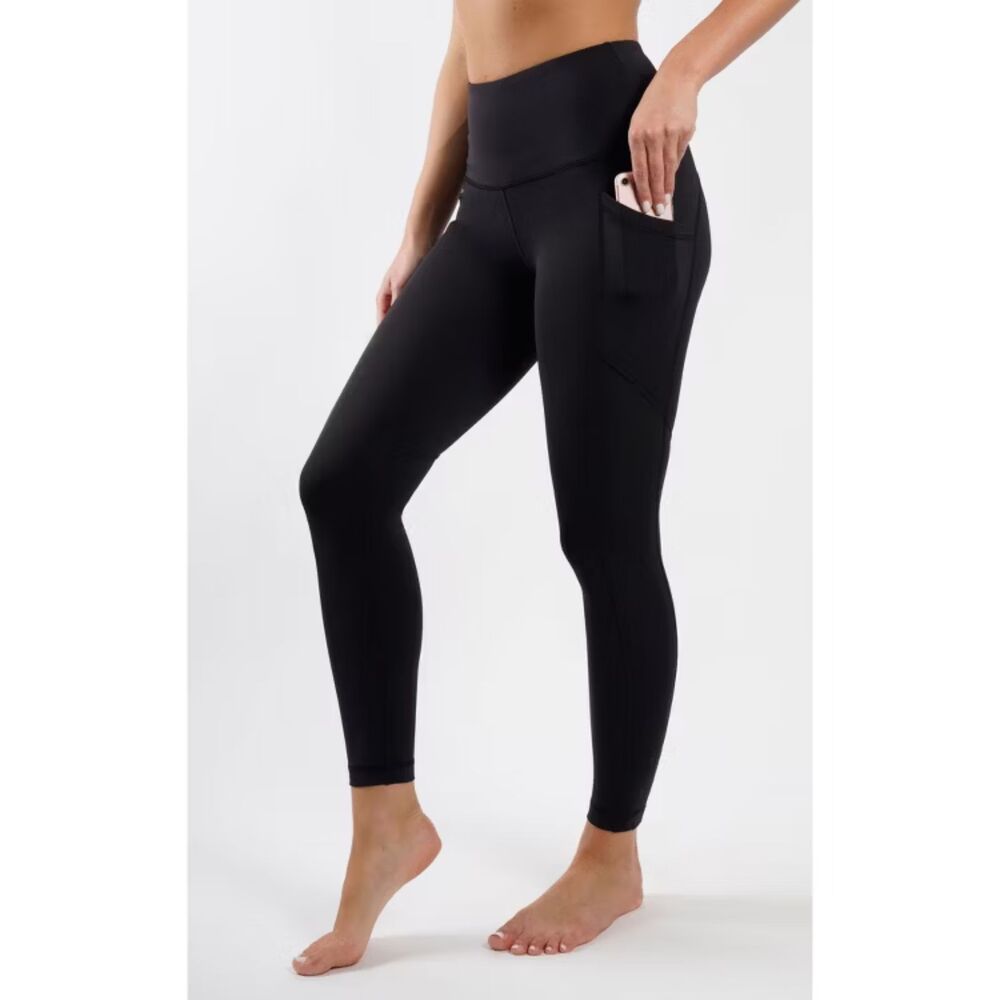 90 Degree by Reflex Black Leggings Pockets Athletic Yoga Pants Athleisure XL